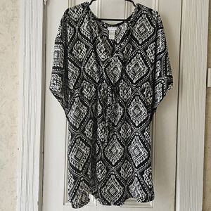 Wearabouts Women's Black & White Swim Cover Size Small